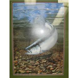 Double matted print, signed and numbered Russian River Red by Bruce Nelson, 25.5"x19" (229)