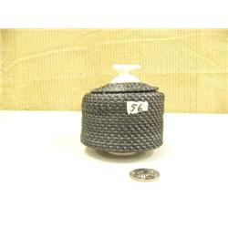 3.5" baleen basket with ivory whale tail finial #731F by Lily Hank (2)