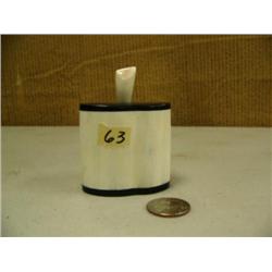 Ivory and baleen box, 3" tall from Elim, AK (2)