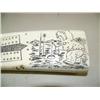 Image 2 : 15.5" walrus ivory tusk cribbage board, scrimshawed with man fishing in AK, posts in end (2)