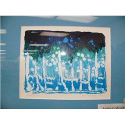 Matted and framed, signed and numbered print "Mt. Air" by Frasure 12"x 14"