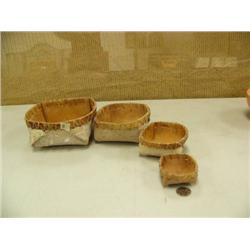 Lot of 4 birch bark bowls (229)