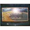 Image 1 : Double matted and framed print from Bev Doolittle's book,  "Calling the Buffalo" frame size 12"x 15.