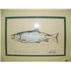 Image 1 : Signed and numbered, double matted by Steve Hillyer " AK silver salmon" framed size 9.5"x12" (229)