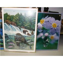 Framed print "Old Diver" by Dale Preston framed size 33"x25" print has slight folding on bottom edge