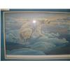 Image 2 : Double matted and framed, signed and numbered print by Cathleen Butts " Polar bear on ice" (229)