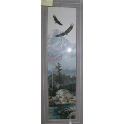 Double matted and framed, signed and numbered print "If only I could fly" by Fernandez 37.5"x13.5" (