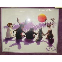 Double matted and framed print by Bruce Nelson, frame size 20"x24: (229)