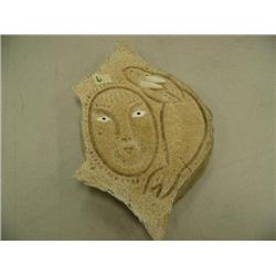 CHOICE on 2: 9" whale bone mask with ivory eyes and tusks by Kayouktuk (229)