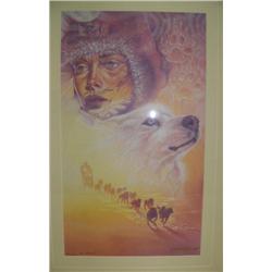 CHOICE On 2 prints: Double matted, signed and numbered print by James of Iditarod 24"x15" (229)