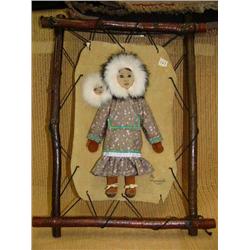 Eskimo doll with branch frame by Maribeth (229)
