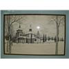 Image 1 : Framed and matted print of church (229)