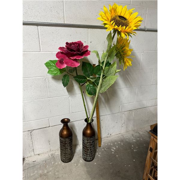 Vases and flowers