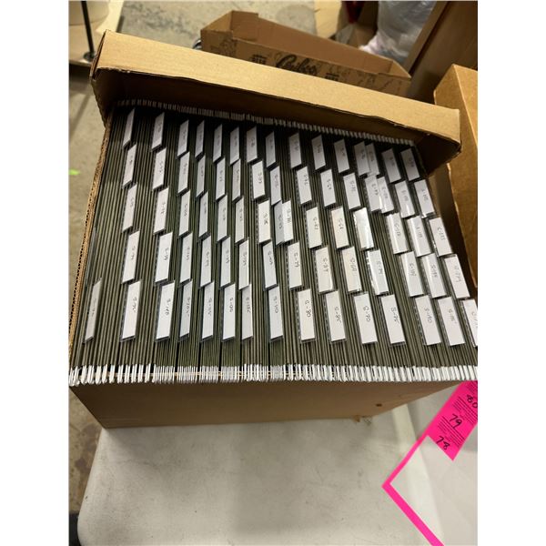 75 hanging folders in boxes