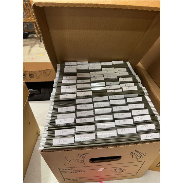 75 hanging folders in boxes