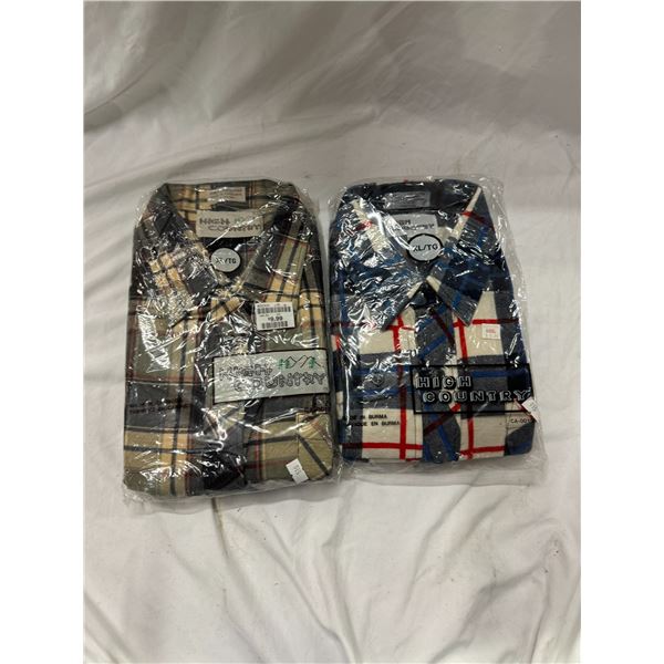 High country XL plaid shirts, hundred percent cotton
