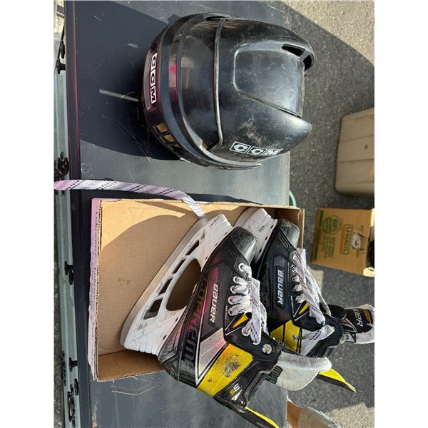 Boyer size 3 skates and CCM helmet