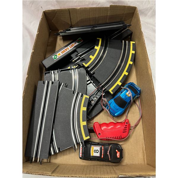 Race cars, and track