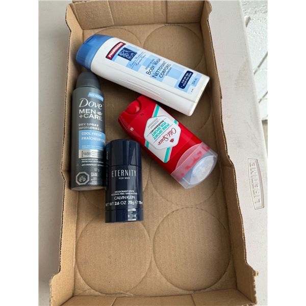 Health and beauty, products, deodorant, etc.