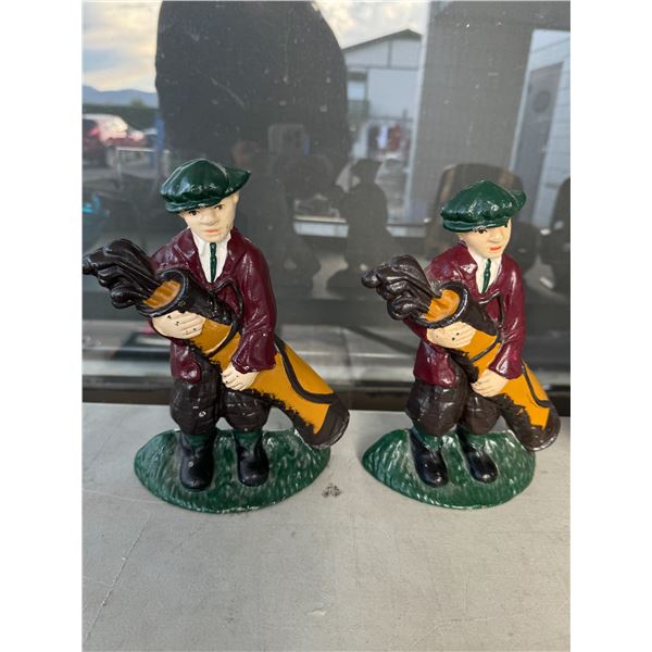 Cast iron golf bookends