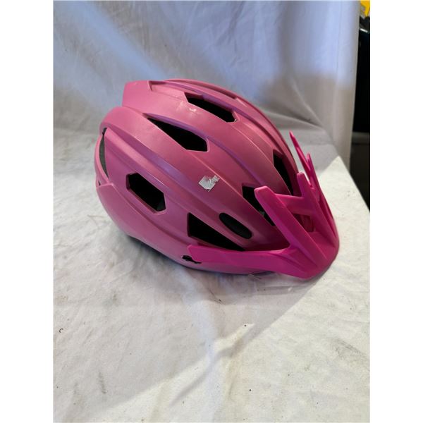 Pink bike helmet