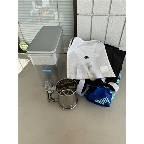 Britta water item flower sifter, and reusable bags