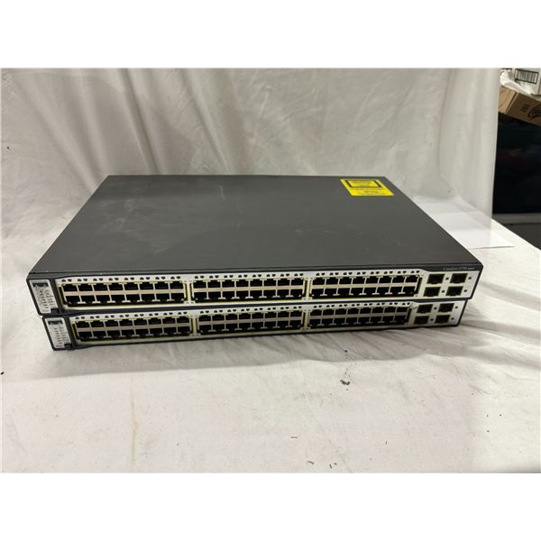 Pair of Cisco Catalyst 3750G WS-C3750G-48TS-S 48 Port Gigabit Ethernet Switch