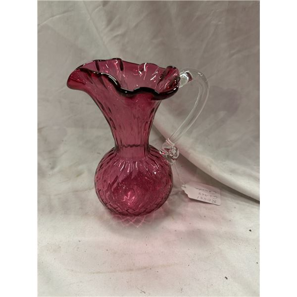 vintage Canadian Rossi glass Cranberry pitcher