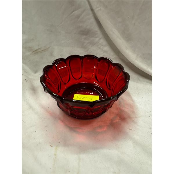 Vintage Fenton red glass bowl