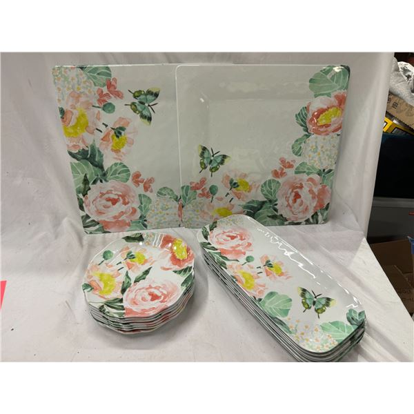 Serving plates and plates not Glass great for poolside and entertaining