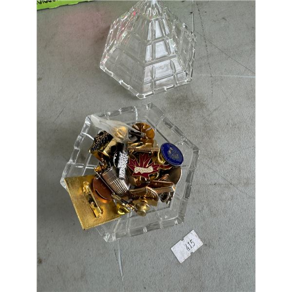 Trinket dish and lapel pins