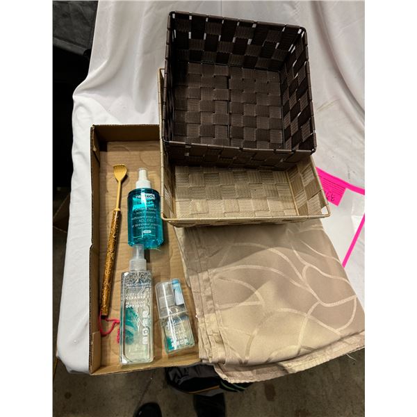 Baskets, screen cleaner, optic cleaner, tablecloth