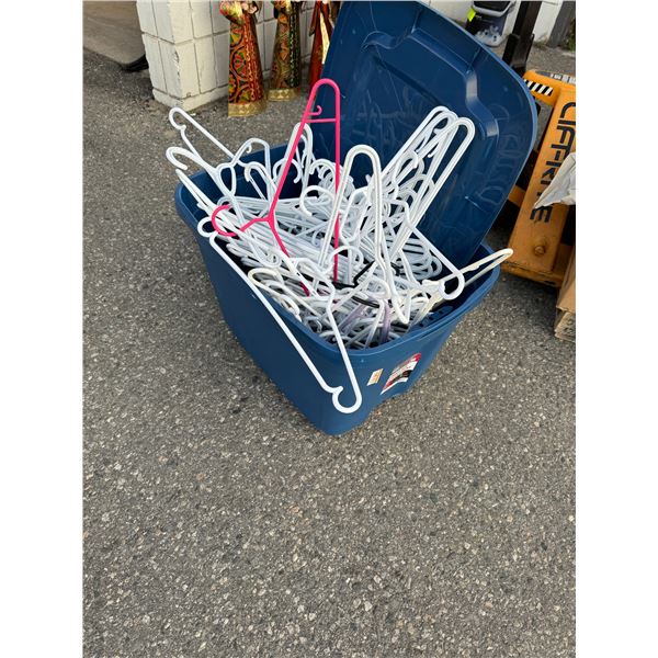 Bin of hangers