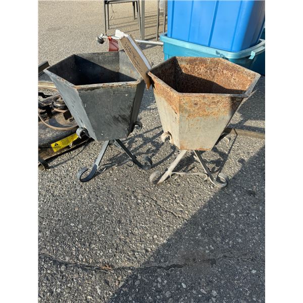 Custom-made, thick, steel planters