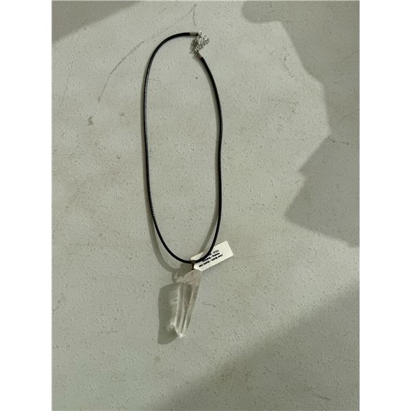 Clear, quartz healing stone necklace