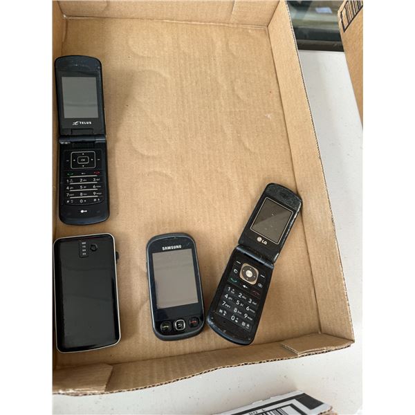 Assorted flip phones and other