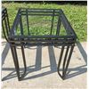 Image 3 : CONTEMPORARY METAL AND GLASS END TABLES