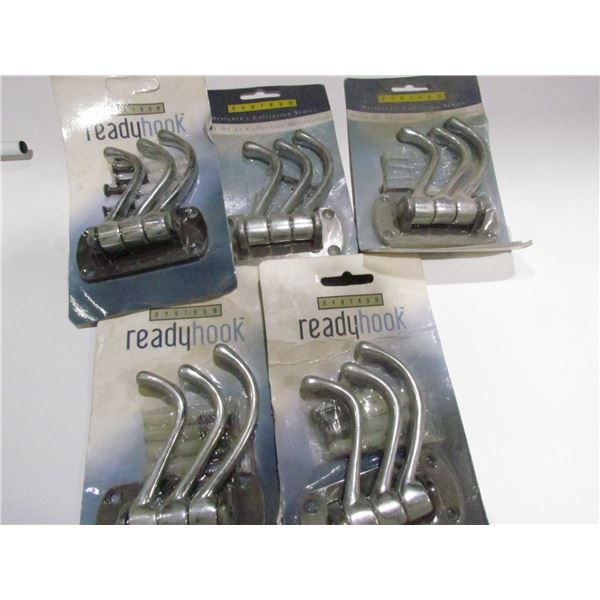 QTY OF 5, SWING AWAY COAT HOOKS, BLK NIC/ CHROME