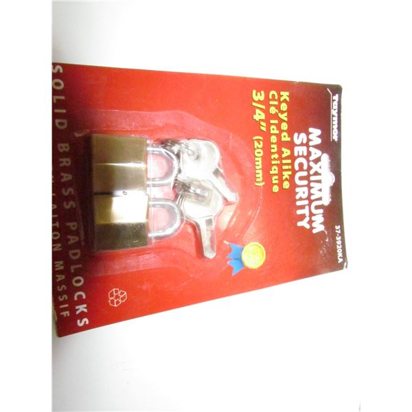 2 PK 3/4" SOLID BRASS PADLOCK