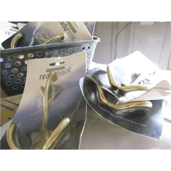 BRASS COAT HOOKS, QUANTITY 12