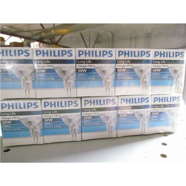 HALOGEN MR16 50 W BULBS, 2 SLEEVES OF 5 BULBS