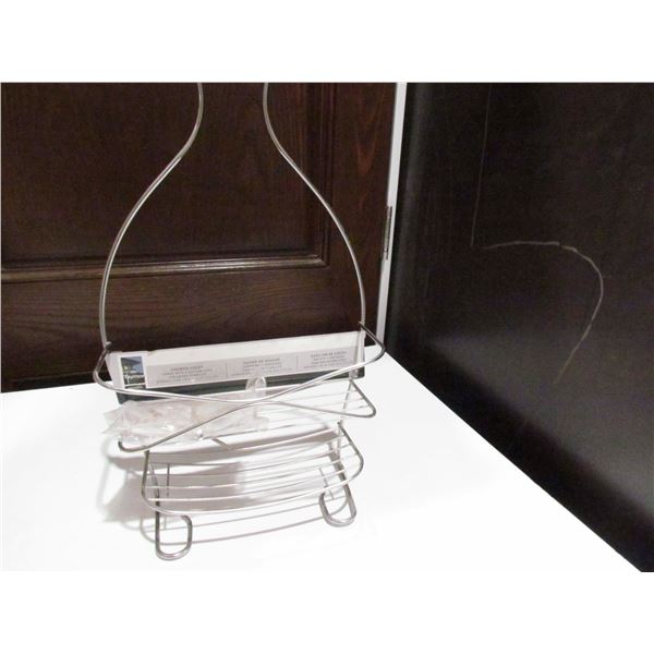 CHROME SHOWER CADDY, 11"WIDE, 18 7/8 TALL