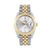 Image 2 : Rolex Mens Two Tone Silver Index Datejust Wristwatch