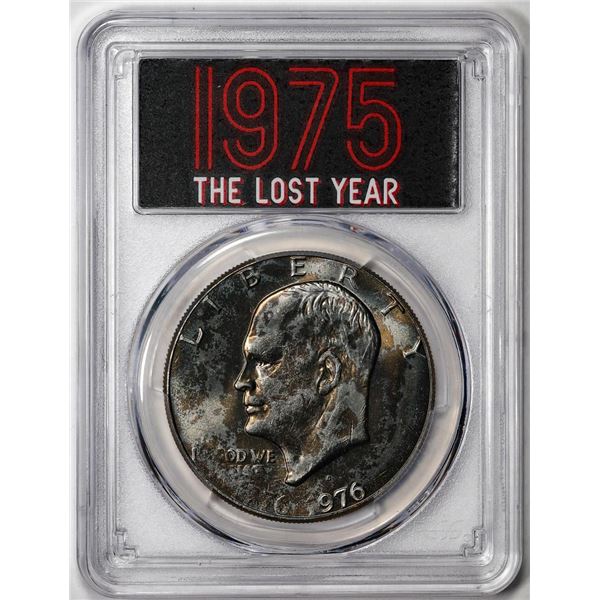 1976-D Type 1 $1 Eisenhower Silver Dollar Coin PCGS MS64 Great Toning