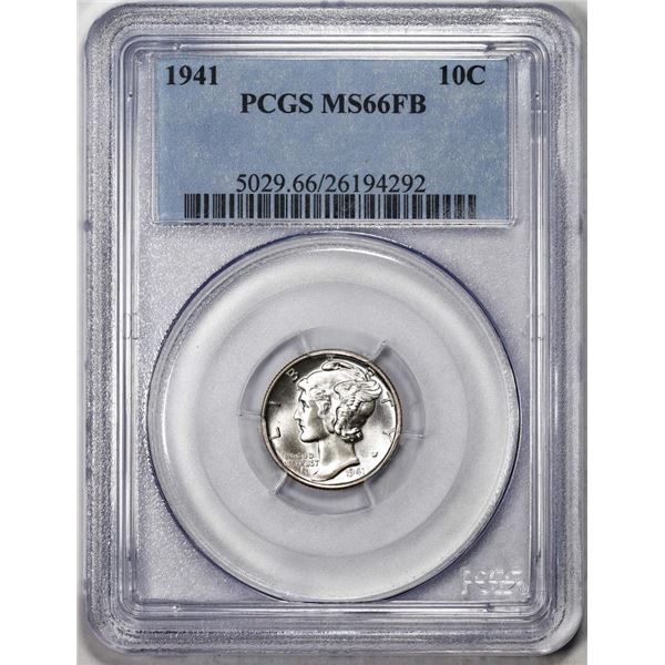 1941 Mercury Dime Coin PCGS MS66FB