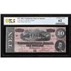Image 1 : 1864 $10 Confederate States of America Note T-68 PCGS Uncirculated 62