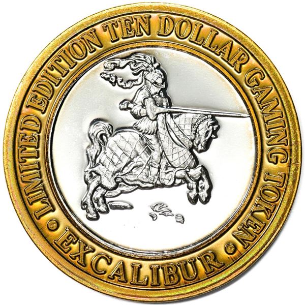 .999 Silver Excalibur Las Vegas Nevada $10 Casino Limited Edition Gaming Token