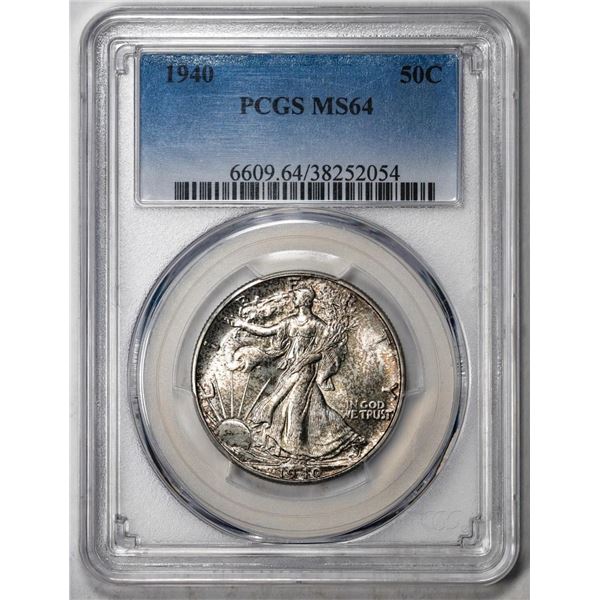 1940 Walking Liberty Half Dollar Coin PCGS MS64