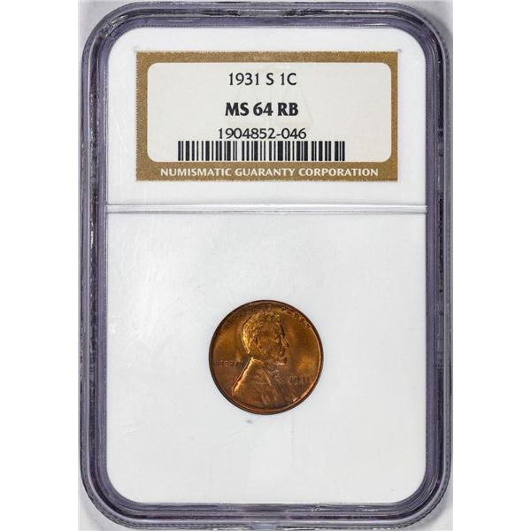 1931-S Lincoln Wheat Cent Coin NGC MS64RB