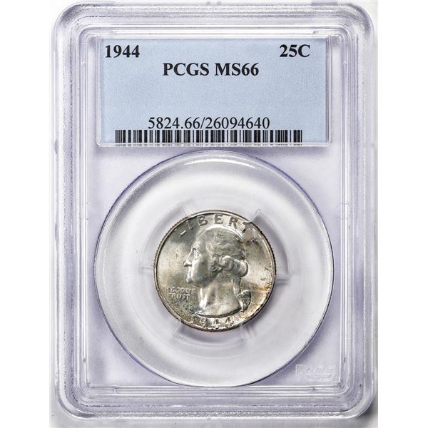 1944 Washington Quarter Coin PCGS MS66